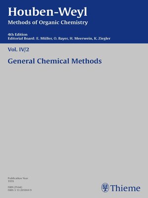 cover image of Houben-Weyl Methods of Organic Chemistry Volume IV/2